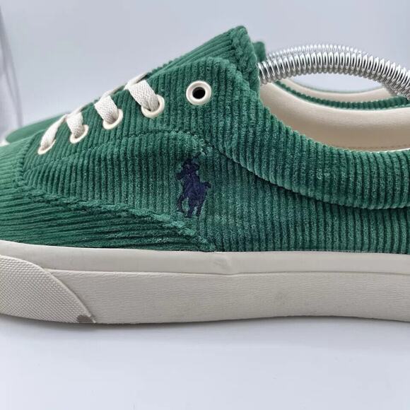 Polo Ralph Lauren Keaton Men's Green Corduroy Sneakers Shoes Size 11 Pony Logo - Picture 8 of 8